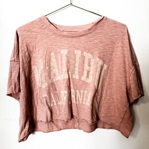 pink malibu cropped tee